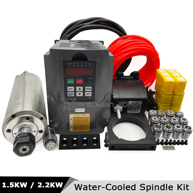2.2Kw Water Cooled Spindle Kit Vfd - 2.2KW/1.5KW 400Hz 24000RPM Kit Spindle CNC